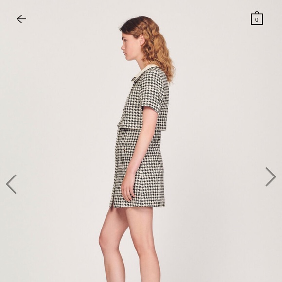 Sandro Tweed trompe l'œil dress Size 36 - Picture 4 of 6